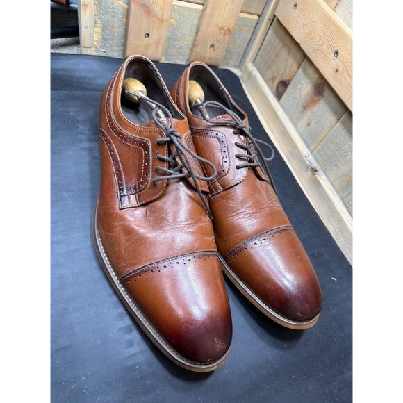 Stacy Adams Mens Tan Brown Leather Cap Toe Oxford Dress Shoes Size 15W main image 8